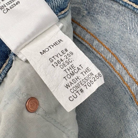MOTHER The Tomcat High Rise Cropped Straight Jeans in The Confession | Sz 26 - Picture 14 of 16